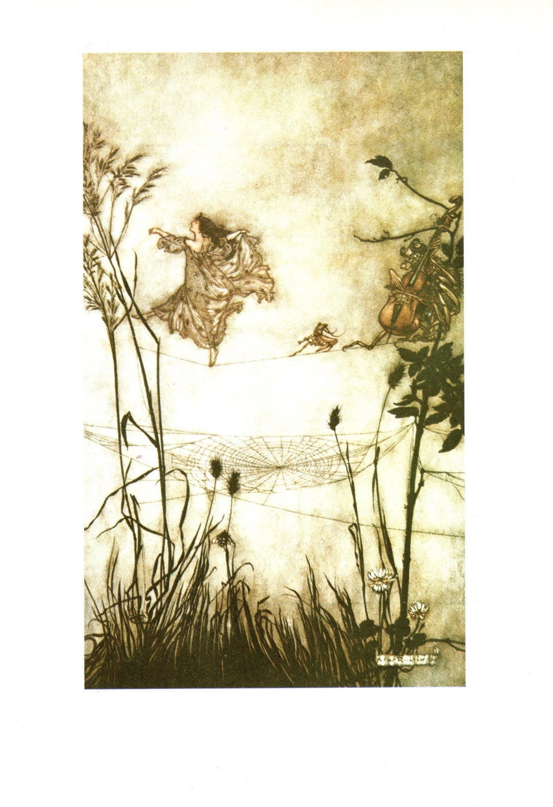 Arthur Rackham 1984 Original Vintage Print Peter Pan in Kensington ...