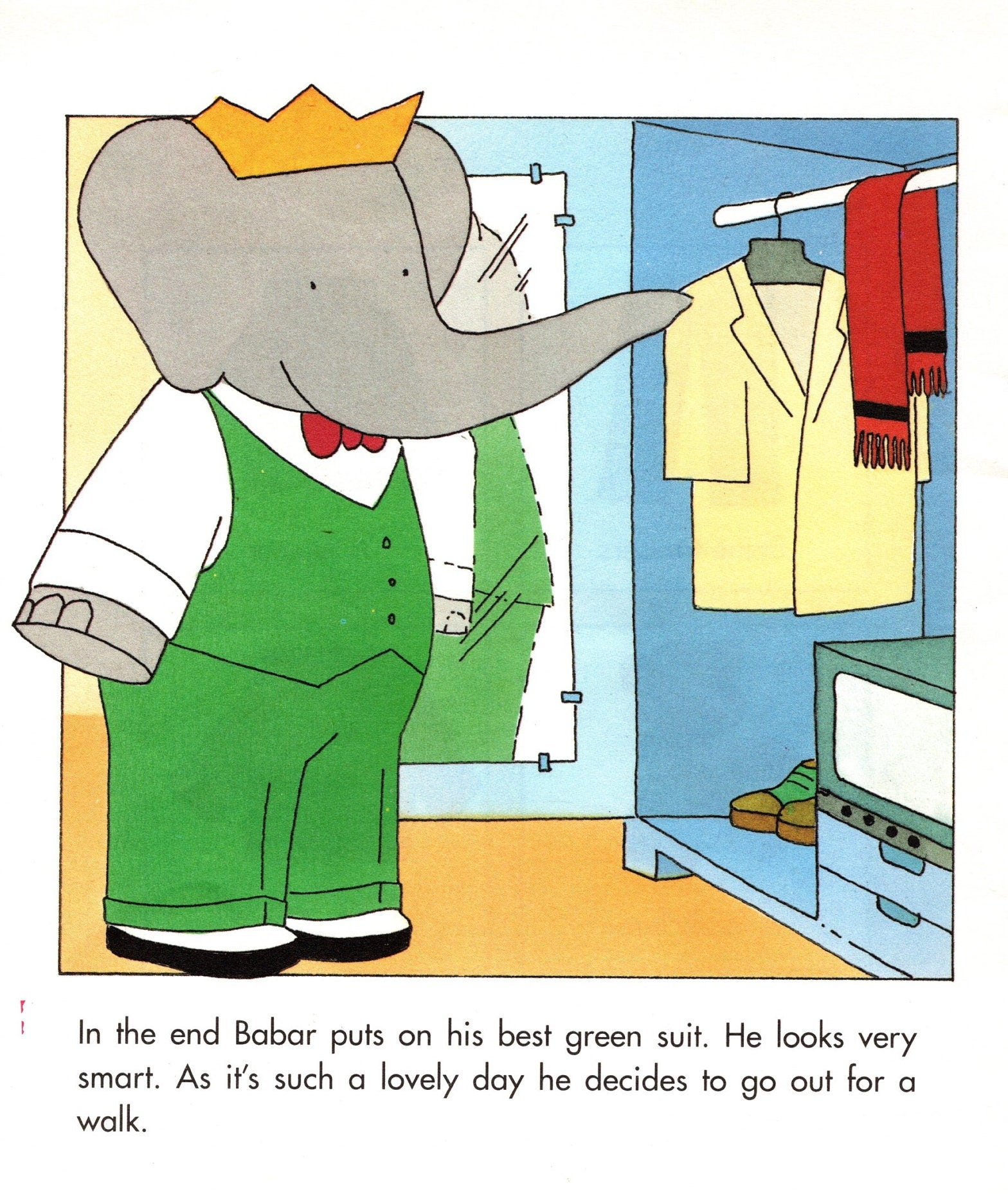 1990 Babar the Elephant Original Vintage Print Nursery Art Etsy UK