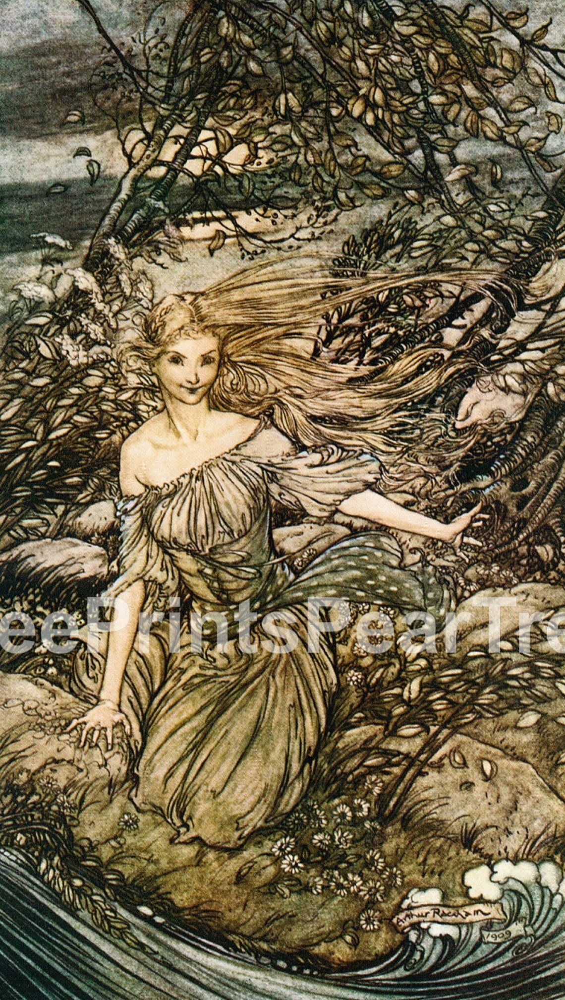 Arthur Rackham Undine Print: Vintage Fairy Tale Fantasy Art - Etsy UK