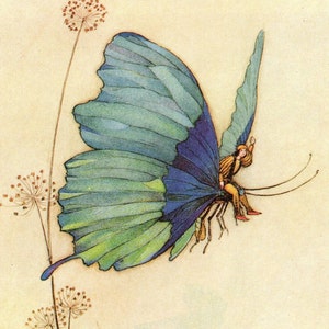 Warwick Goble &#39;Tom Thumb&#39; Print: 1979 Vintage Fairy Tale Art