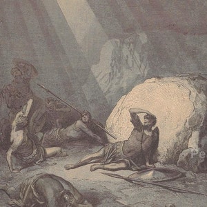 Gustave Doré &quot;Saul&#39;s Conversion&quot; Antique Bible Print, 1891