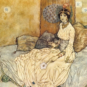 Dulac&#39;s Fairy Tales Vintage Print: Princess of Deryabar & The Magic Horse