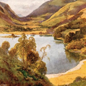 1920 Grasmere from Loughrigg, The Lake District, England - Original Vintage Print - Unique Gift