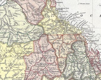1886年版ブリタニカ百科事典掲載の西オーストラリア州地図
