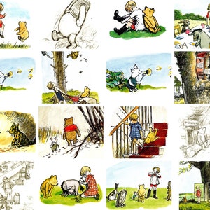 10 cartoline WINNIE-THE-POOH - E.H. Illustrazioni di Shepard - Postcrossing, Inviti, Diari, Artigianato, Segnalibri - Regalo unico