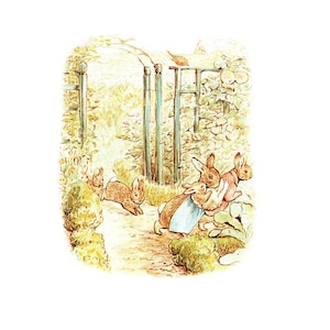 Beatrix Potter Flopsie Bunnies Druck: 1987 Vintage Kinderzimmer Kunst
