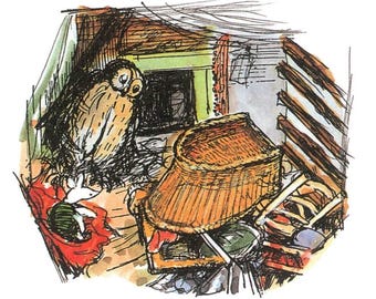 Vintage Winnie de Poeh-print: Ernest Shepard illustratie, kinderkamerkunst