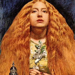 MILLAIS Oryginalny Vintage Book Print „Druhna” – obraz prerafaelitów – wyjątkowy prezent