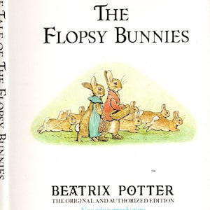 Beatrix Potter&#39;s Flopsy Bunnies Book Dust Cover - 1987 Vintage Nursery Art