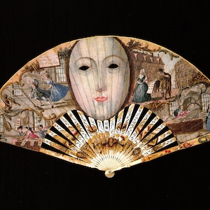 Antique Mask Fan Art Print: Découpé Domino Cabriolet Design