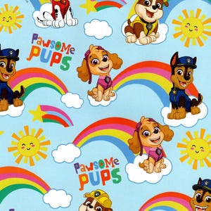 PAW PATROL Pawsome Pups Wrapping Paper x4 - Colorful Kids Gift Wrap - Birthdays, Crafts, Decoupage, Scrapbooking