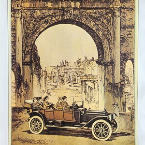 Packard and Oakland Antique American Auto Ads - Large Original Vintage Poster 2-sided - Unique Gift for classic car enthusiasts