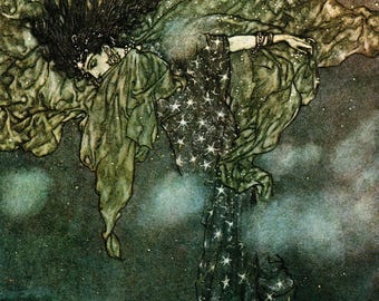 Edmund Dulac 'Rubaiyat av Omar Khayyam' Tryck: 1975 Tanglewood Tales Sagokonst