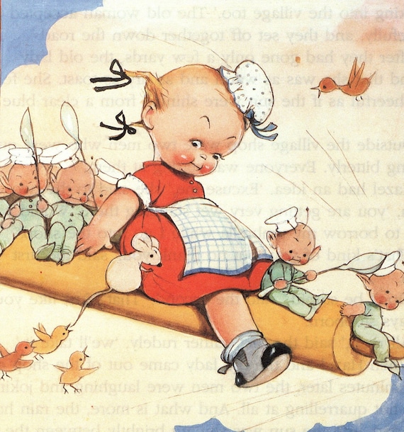 Mabel Lucie Attwell Vintage Print – 1994 Nursery Art - Etsy