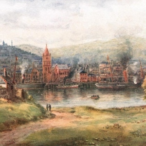 1911 Vintage Ireland Print: Muckish & Ards, Donegal Watercolor
