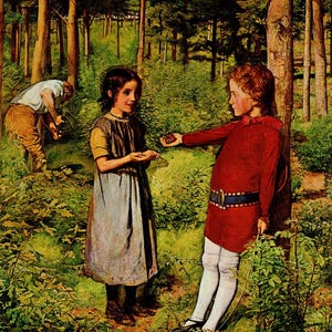 MILLAIS Oryginalny Vintage Book Print „Córka drwala” – obraz prerafaelitów – wyjątkowy prezent