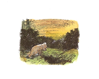 Vintage-Druck eines Winnie-Puuh-Buches: Illustration von Ernest Shepard