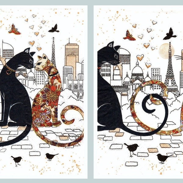 2 Paper Napkins / Serviettes PARIS CAT COUPLE - Decoupage, Scrapbooking, Cardmaking, Mixed Media, Collage, Papercraft & Altered Art (7)