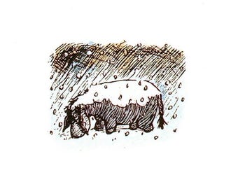 Vintage Winnie de Poeh-print: E.H. Illustratie herder