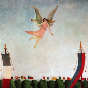 Henri Rousseau Vintage Kunstdruck: Zweiseitiges Post-Impressionistisches Gemälde