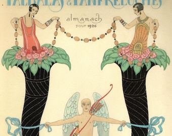 George Barbier Art Deco Fashion Illustration: 1926 Vintage Poster