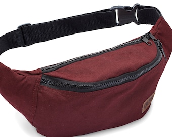 Leon Gürteltasche Bauchtasche uni color einfarbig robust Hüfttasche 100% Baumwolle Fanny pack Hip Bag Umhängetasche Bumbag Unicolor-Design