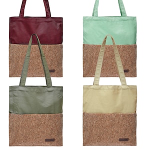 Einkaufstasche Beuteltasche Stofftasche Shopper Tote Bag Baumwolle Kork 4 Designs