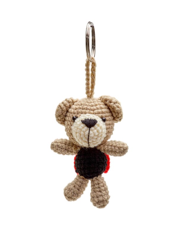 Crocheted keychain frog bear cow Crochet frog with lifebuoy keychain