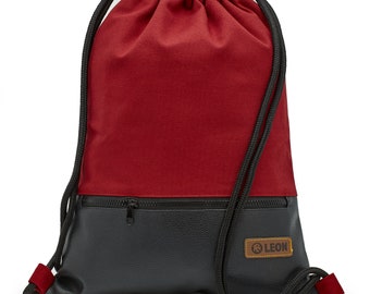 By Bers LEON Sac à Dos Cordon, Excellentement Cousu, Poches