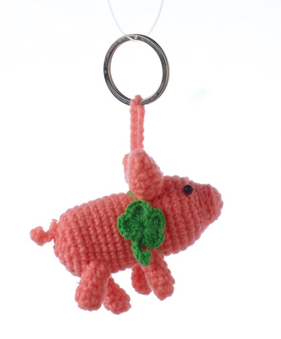 Crochet pig lucky pig keychain lucky charm