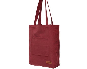 Élégant velours côtelé grand sac à provisions LEON sac en tissu shopper sac fourre-tout 8 couleurs