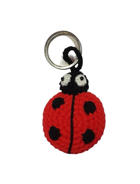 Ladybug Crochet Keychain Lucky Charm