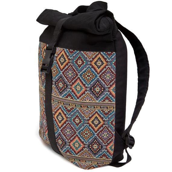 colorful exclusive Leon Rolltop By Bers Backpack Cotton Canvas & Woven Fabric Laptop Travel Backpack Sport Travel Cycling University School
