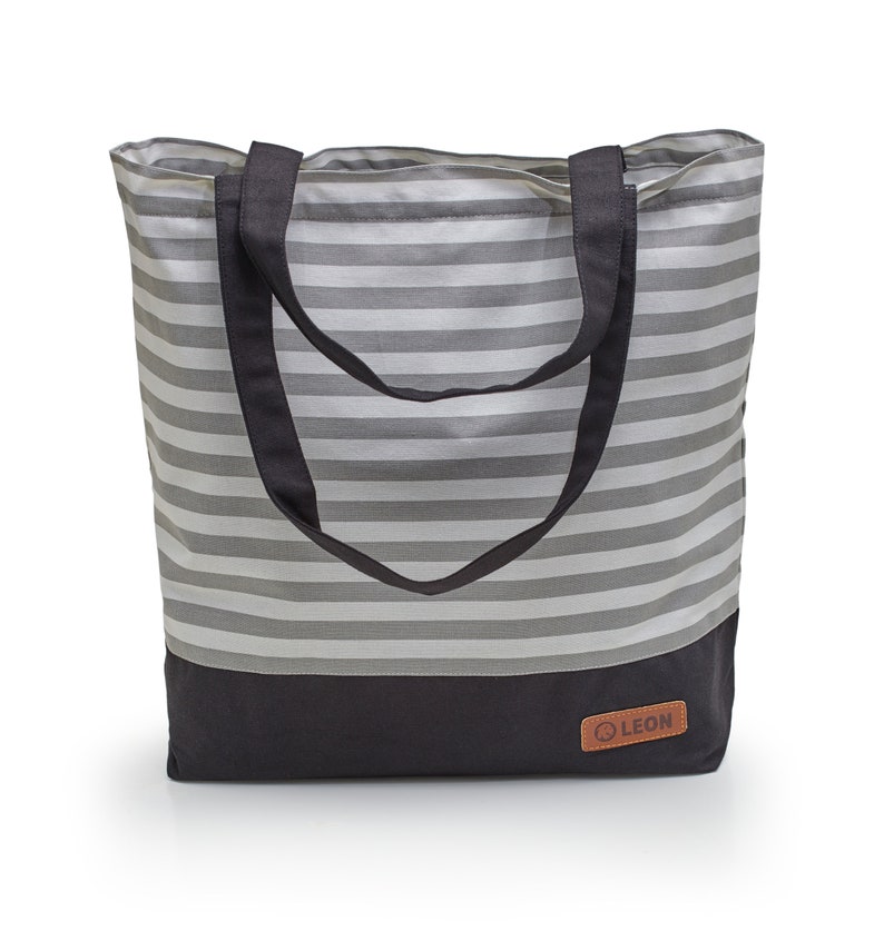 LEON Einkaufstasche Beuteltasche Stofftasche Shopper Tote Bag Baumwolle Innentasche Außentasche 6 Designs Bild 10