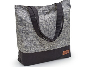 LEON Shopping Bag, Drawstring Bag, Fabric Bag, Shopper Tote Bag, Cotton, Inner Pocket, Outer Pocket, 6 Designs