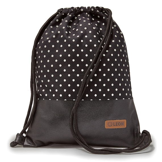 B-STOCK 60% off! LEON Women's Bag Drawstring Backpack Daypack Cotton gym bag