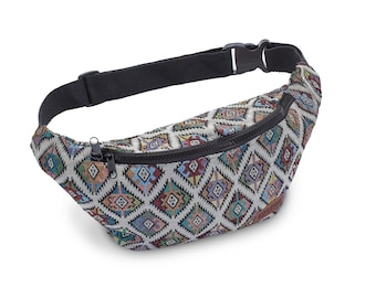 Bolsa de cintura Leon, pochete, bolsa de ombro, estilo hippie e veludo cotelê.