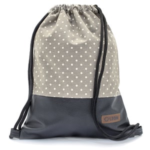 B-WARE 60% off LEON Turnbeutel bag women's gym bag backpack sports bag Baumwolle cotton gym bag Bild 1