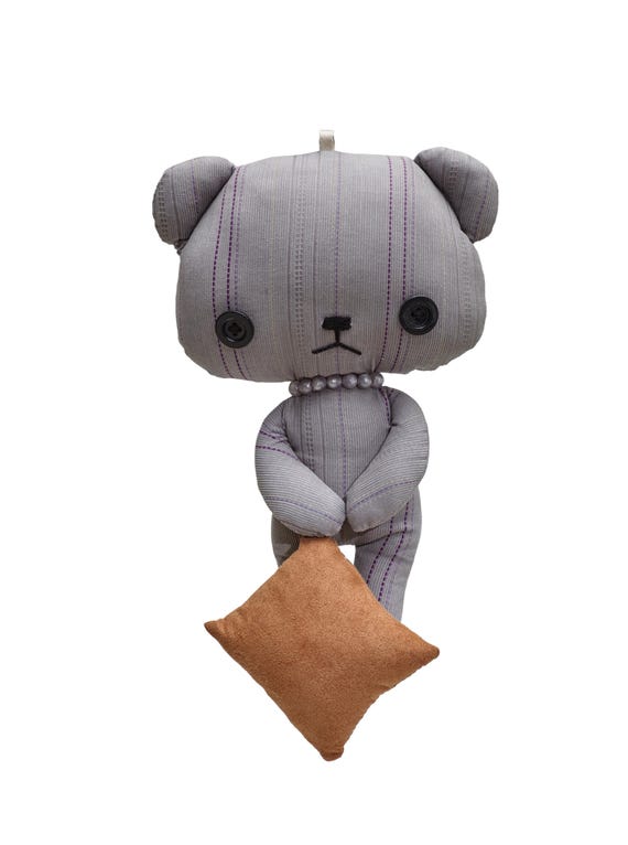 Cuddly bear, sweet pouting bear for snuggling, 30 cm tall