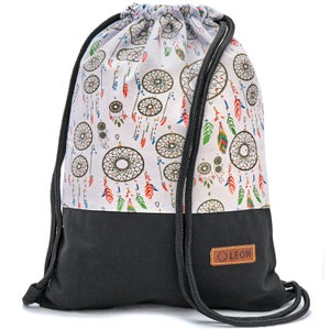 B-STOCK 60% off LEON bag women's gym bag backpack daypack cotton gym bags Bware_TraumfängerRot