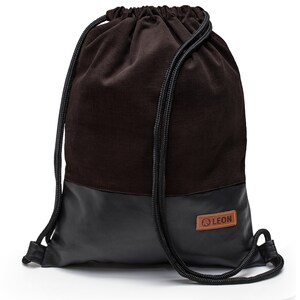 B WARE 60% off LEON Turnbeutel bag women's gym bag backpack sports bag Baumwolle gym bag B+ware_SWBraunKord