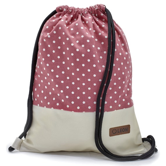 LEON by Bers bag women's gym bag backpack daypack made of cotton gym bag width approx. 34 cm height approx. 45 cm