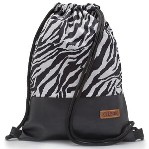 B WARE 60% off LEON Turnbeutel bag women's gym bag backpack sports bag Baumwolle gym bag B+ware_Zebra