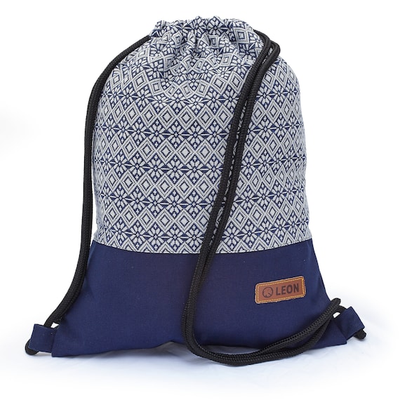 LEON by Bers Bag Gym Bag Backpack Daypack Cotton gym bag Boho Hippie Tribal