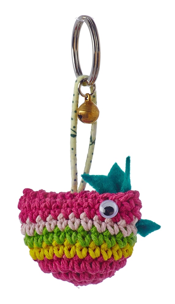 Chicken keychain crocheted Easter gift leon by bers Chicken keychain 50% discount on each additional one!