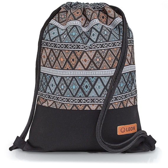 B-STOCK 60% off! LEON Women's Bag Drawstring Backpack Daypack Cotton gym bag