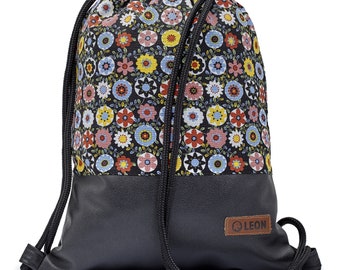LEON by Bers bag gym bag backpack daypack cotton gym bag width approx. 34 cm, height approx. 45 cm,