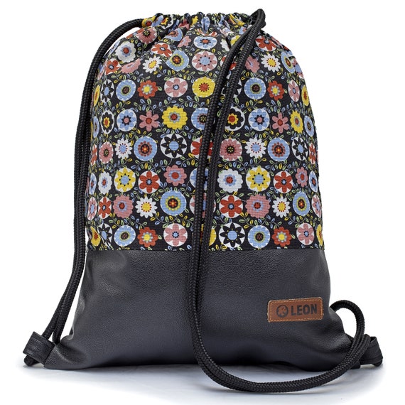 LEON by Bers bag gym bag backpack daypack cotton gym bag width approx.34 cm height approx.45 cm,