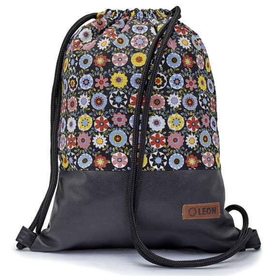 LEON by Bers bag gym bag backpack daypack cotton gym bag width approx. 34 cm, height approx. 45 cm,