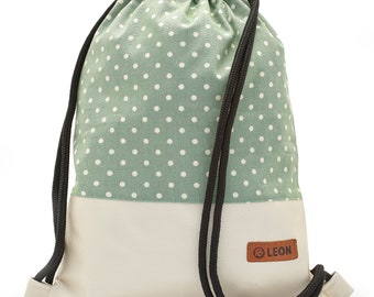 LEON by Bers bag gym bag backpack daypack cotton gym bag width approx. 34 cm height approx. 45 cm